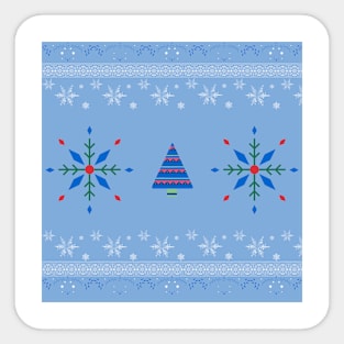 X-mas Blue Snowflakes Pattern Sticker